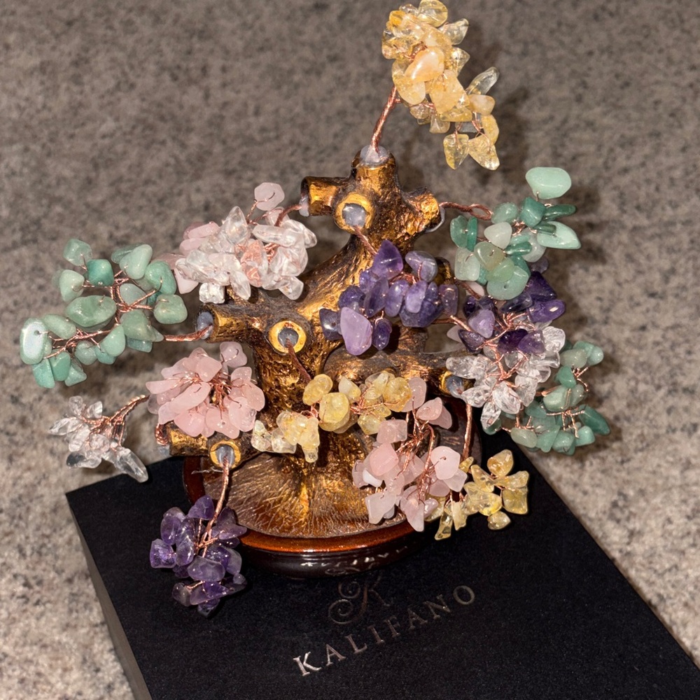 Gemstone Bonsai Tree with Multicolor Crystals